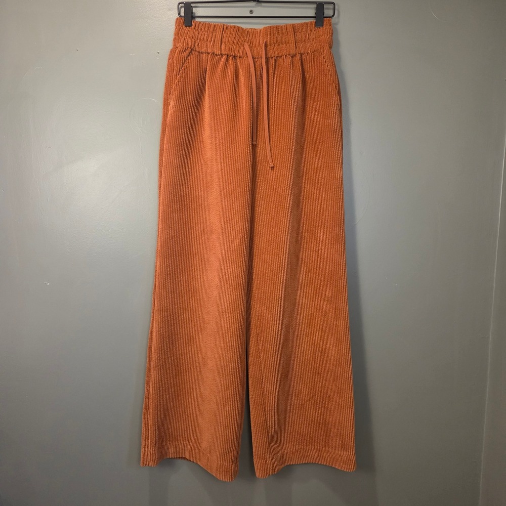 BDG Women's Wide Leg Corduroy Pull On Pants Size M Rust Brown Y2K Style